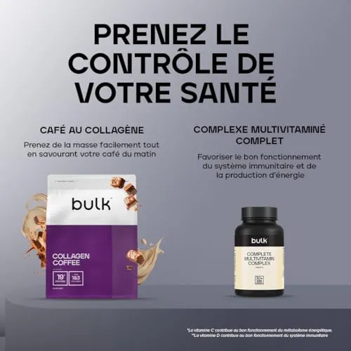 Bulk Collagène et Vitamine C en Poudre, Vanille, 500 g