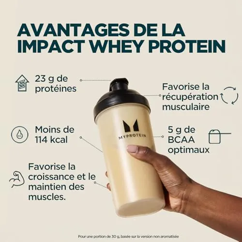 Myprotein Impact Whey Protein - Vanille | 30 portions | Jusqu'à 23 g de protéines par portion | Faible en matières grasses et en sucre | Idéal pour la croissance et le maintien de la masse musculaire