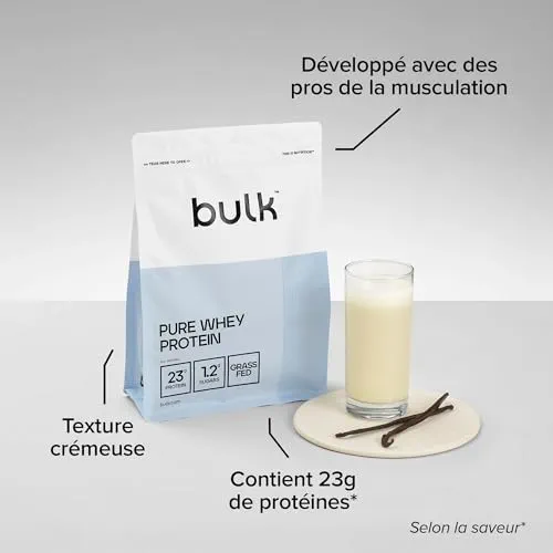 Bulk Pure Whey Protéine en Poudre, Chocolat, 1kg