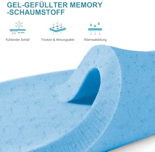 Hiimgo Matelas orthopédique en mousse à froid, dureté moyenne (H3), hauteur 20 cm, avec housse, amovible et lavable