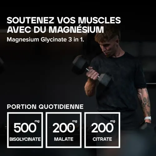 Bulk Magnésium 3-en-1 Complexe | 900mg à haute absorption | Complément magnésium triple force bisglycinate, citrate, malate | Soutient la fonction musculaire, l’énergie, la récupération | 90 comprimés