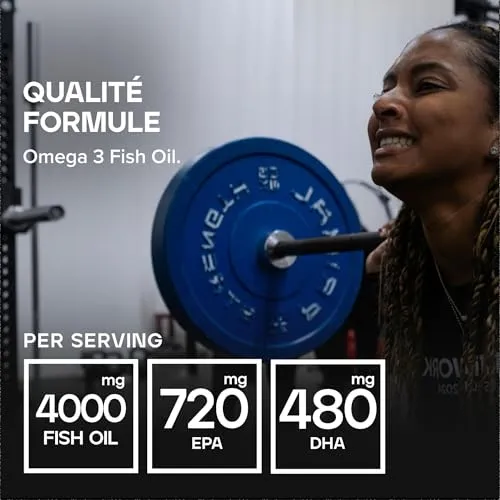 Bulk Gélules d'huile de poisson oméga 3, 1000 mg, paquet de 90