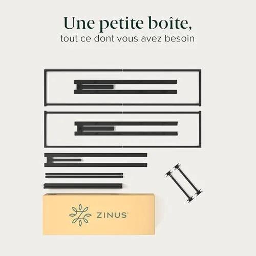 Zinus Lorelai Sommier métallique | 90 x 190 cm | 36 cm de Haut | Support de Lattes en Acier | Espace de Rangement sous Le lit | pour Adultes, Enfants, Adolescents | Assemblage Facile | Noir
