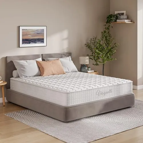 Vesgantti Matelas 90x190cm, 20cm Épaisseur, Matelas à Ressorts ensachés Indépendant, Confort 7 Zones de dureté H3, Soutien Parfait, Respirant, Oeko-tex (Blanc, Tight Top)