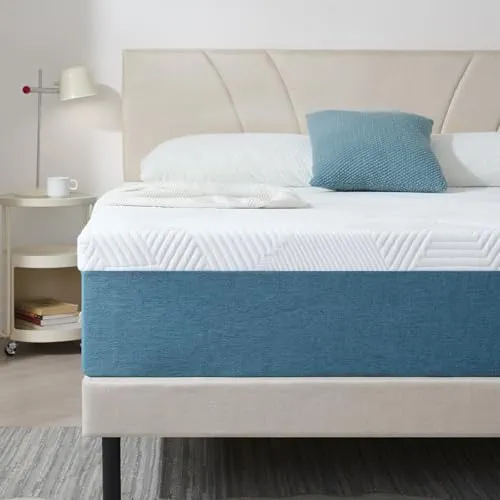 Hiimgo Matelas double en mousse à mémoire de forme 135 x 190 x 22 cm, fermeté moyenne