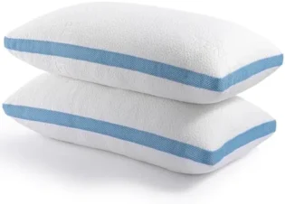 amz-41ubpx4d9yl-fc2788dc Hiimgo Lot de 2 oreillers 40 x 80 cm - En mousse à mémoire de forme - Réglable en hauteur - Lavables - Avec rembourrage réglable - Avec fermeture éclair