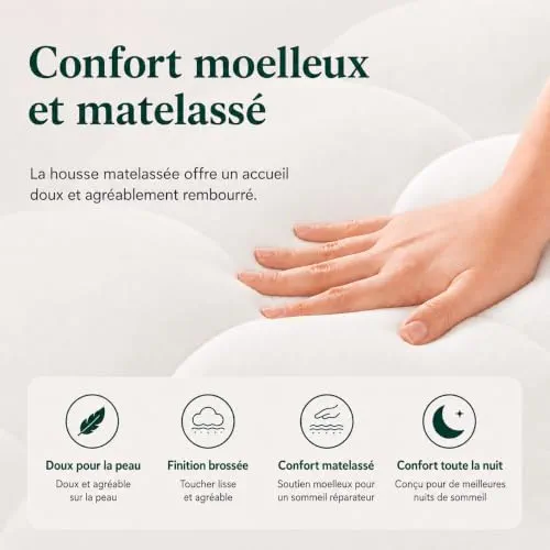 Zinus Surmatelas 140 x 190 cm, 10 cm, Mousse à mémoire de Forme au Gel