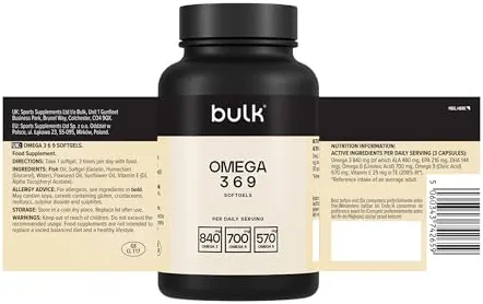 Bulk Gélules Oméga 3 6 9, 1000 mg, paquet de 90