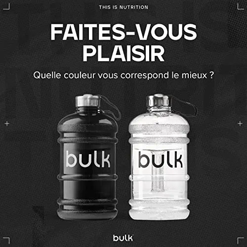 Bulk Gourde D'eau, Gourde de Sport, Clair, 2,2 Litres