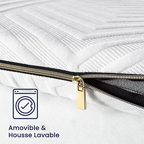 BedStory Surmatelas 160 x 200 à Mémoire de Forme 7,5CM, Bambou Éliminant Odeurs et Acariens, Housse Amovible et Lavable, Rafraîchissant, Respirant et Moelleux