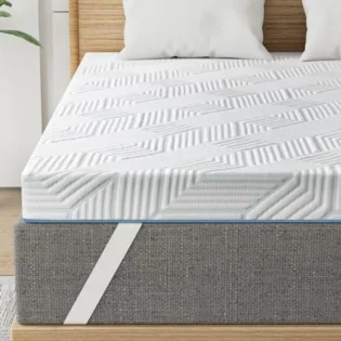 amz-51dh3gww7tl-c20e55fa BedStory Surmatelas 10 cm de hauteur 160 x 200 cm, surmatelas en mousse à mémoire de forme H3 et H4, housse lavable, surmatelas pour lit à sommier tapissier, camping-car et canapé-lit, visite au BedSt