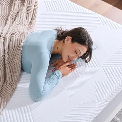 Twirest Surmatelas 140 x 200 cm, 5 cm d'épaisseur, Topper 140x200cm avec un noyau confortable en mousse à haute résilience, Housse respirante et lavable, pour lit à sommier tapissier, caravane