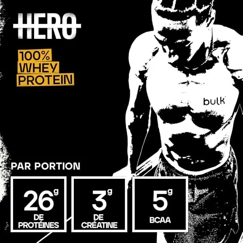 Bulk Hero 100% Whey Protéine en Poudre, Double Chocolat, 910g
