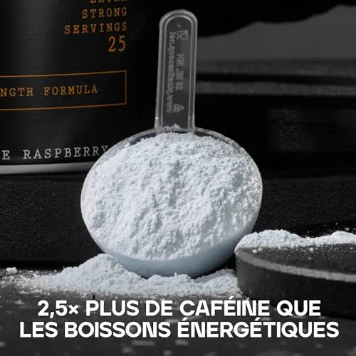 Bulk Dope Max Poudre Pré-Entraînement | 563 g | 25 portions | Haute Teneur en Caféine 200mg | 5g Bêta-Alanine | 3g Créatine | Mélange AAKG & Citrulline | Vitamine B6 | Blue Raspberry