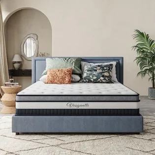 amz-51hvb1gaqsl-ed066400 Vesgantti Matelas 160x200cm, 30cm Épaisseur, Matelas à Ressorts Ensachés Indépendant, Multicouches Extra Confort 7 Zones, Ferme Moyenne, Orthopédique, Oeko-Tex (H3, Box-Top Nova Luxe)