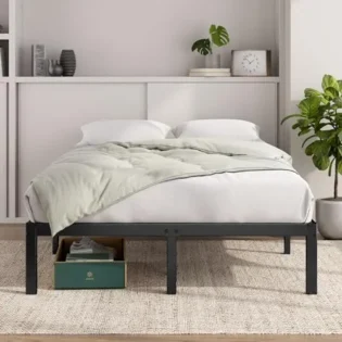 amz-51igamgyhkl-2e163afb Zinus Cadre de lit Elias en métal - 36 cm de Haut - Compatible avec tête de lit - Support en Acier - Facile à Monter