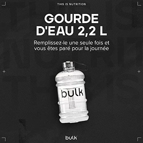 Bulk Gourde D'eau, Gourde de Sport, Clair, 2,2 Litres