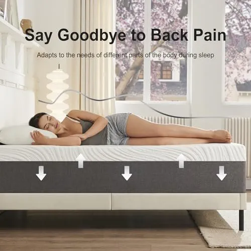 Twirest Matelas double de 20 cm avec mousse à mémoire de forme et anti-acariens, respirant, housse amovible sculptée, matelas dans une boîte, soutien des bords pour soutenir le sommeil (135 x 190 x 20