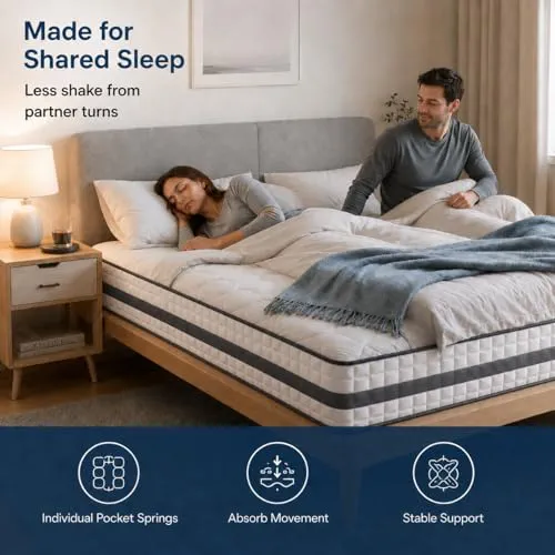Twirest Matelas hybride double 135 x 190 x 25 cm