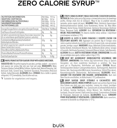 Bulk Sirop Zèro Calorie, Sans sucre, Sans Sucre, Beurre de cacahuète sirop d'érable, 400 ml