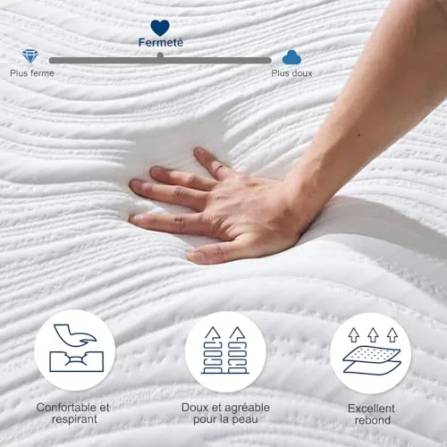 Hiimgo Matelas 140x190x20cm, Matelas en Mousse à Mémoire de Forme
