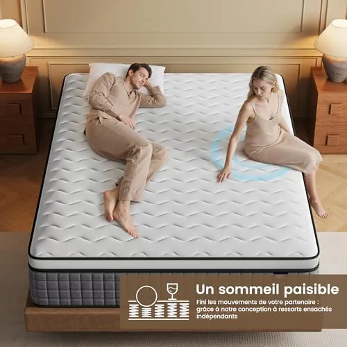 BedStory Matelas Ressorts Ensaches - Mémoire de Forme - 140x190-30CM