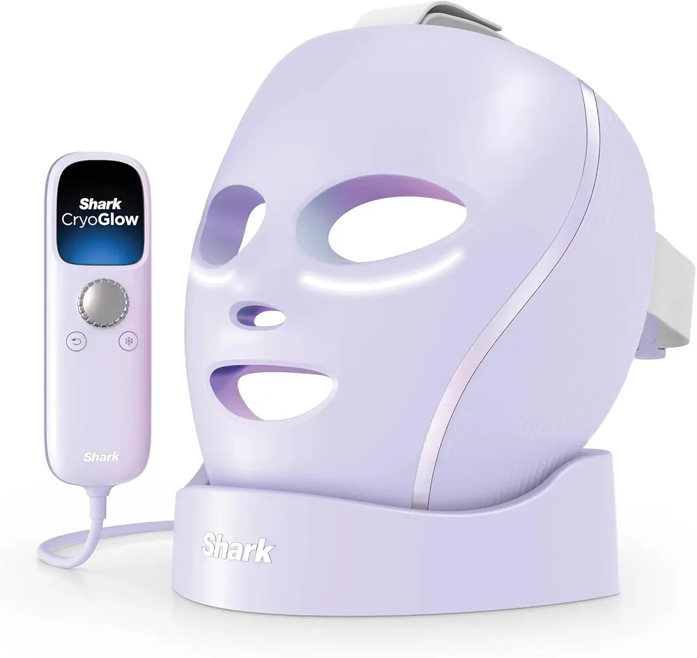 Shark CryoGlow Masque LED Rouge&Bleue, Luminothérapie Infrarouge FW312EUPL