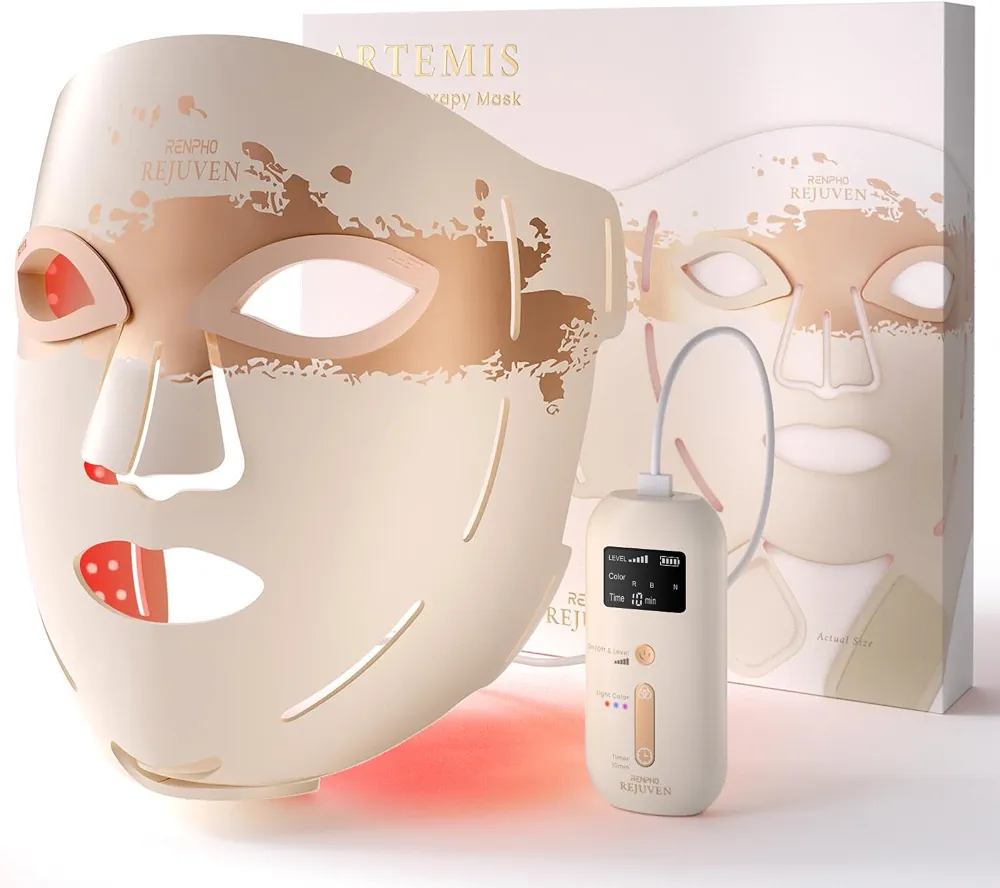 RENPHO Masque LED Visage, 324 LED, 630nm & 850nm pour Soins de la peau