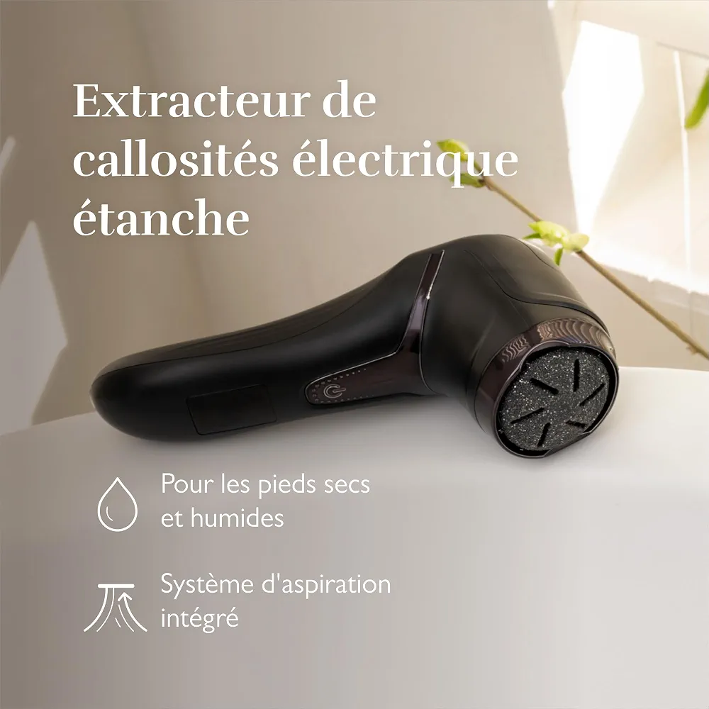 Silk'n Râpe Électrique Pieds Étanche - Ponceuse Puissante Anti-Callosités Avec Système Aspirant et 3 Disques - FreshPedi - Rechargeable - Noir
