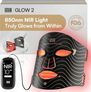 INIA GLOW Masque LED Visage, Lumière Rouge & Bleue, 3 Modes, 220 LEDs