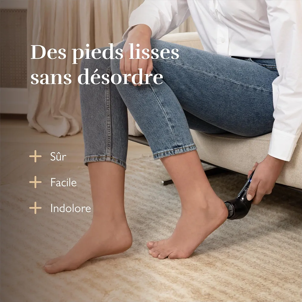 Silk'n Râpe Électrique Pieds Étanche - Ponceuse Puissante Anti-Callosités Avec Système Aspirant et 3 Disques - FreshPedi - Rechargeable - Noir