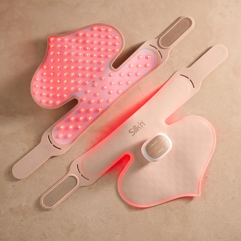 Silk'n Masque LED pour le décolleté - LED Chest Mask - Masque lumineux pour le décolleté sèc et abimé avec lumière rouge - Sans fil - Rose